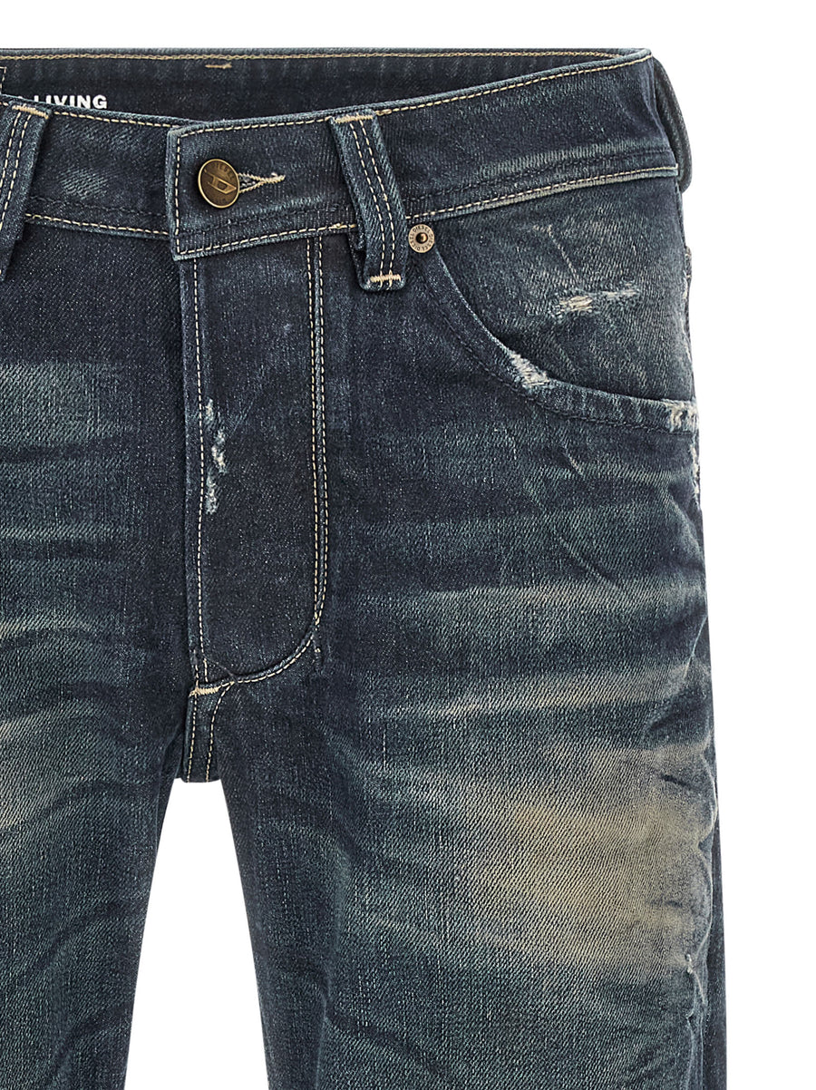 Diesel 1985 Larkee Straight Leg Blue Denim Jeans For Men