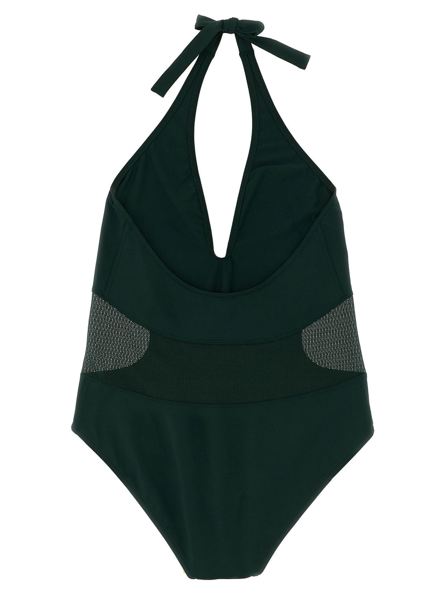 Eres Sophistique Green One Piece Swimsuit With Neck Bow