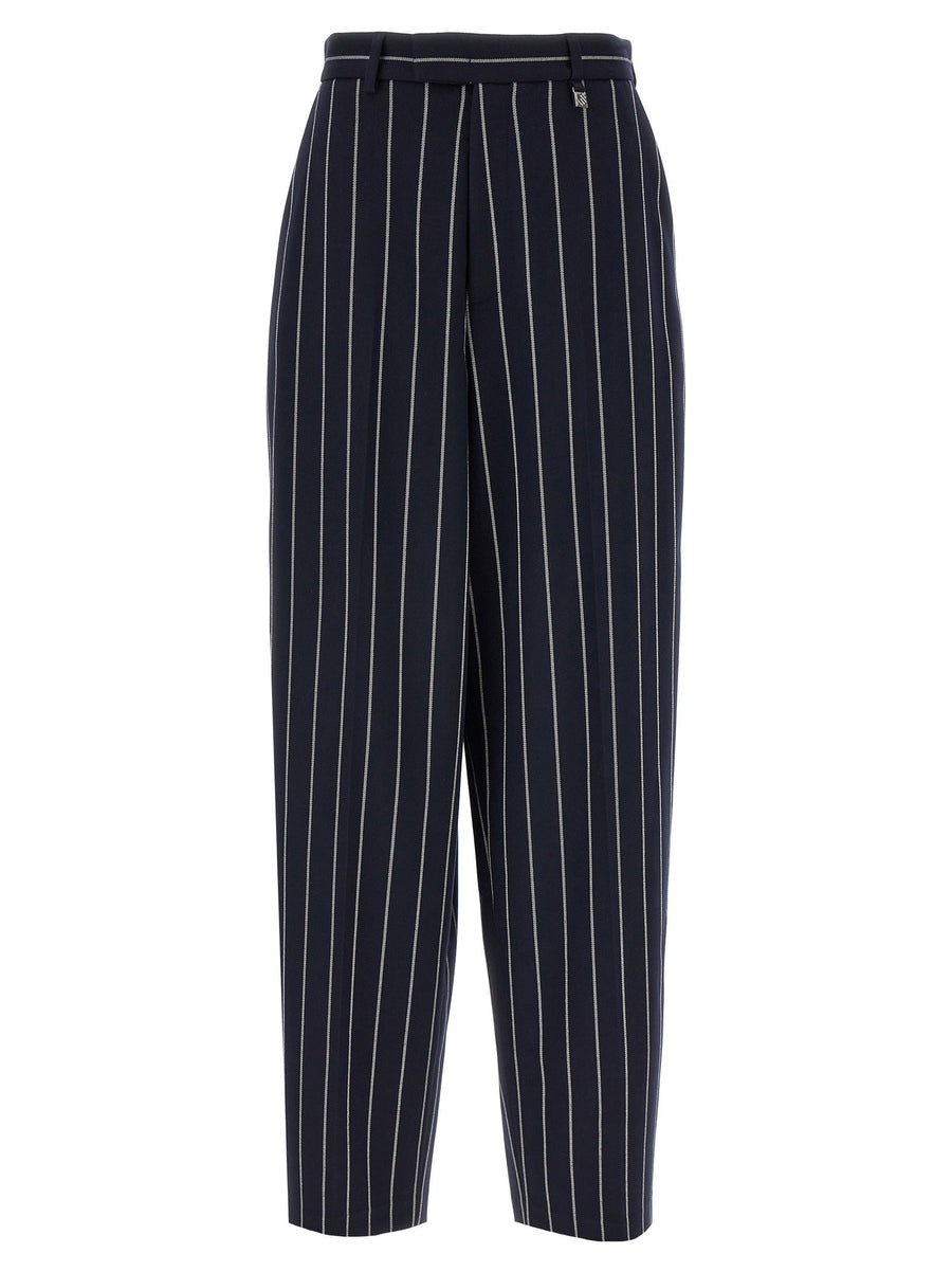 Giuseppe Di Morabito Striped Trousers Blue With Stretch Tailored Workwear For Women