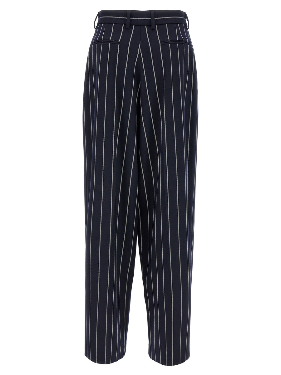 Giuseppe Di Morabito Striped Trousers Blue With Stretch Tailored Workwear For Women