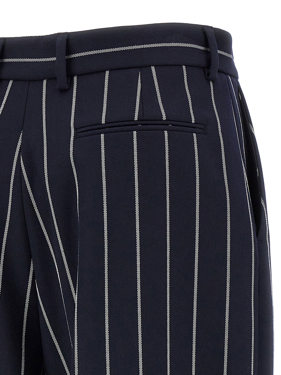Giuseppe Di Morabito Striped Trousers Blue With Stretch Tailored Workwear For Women