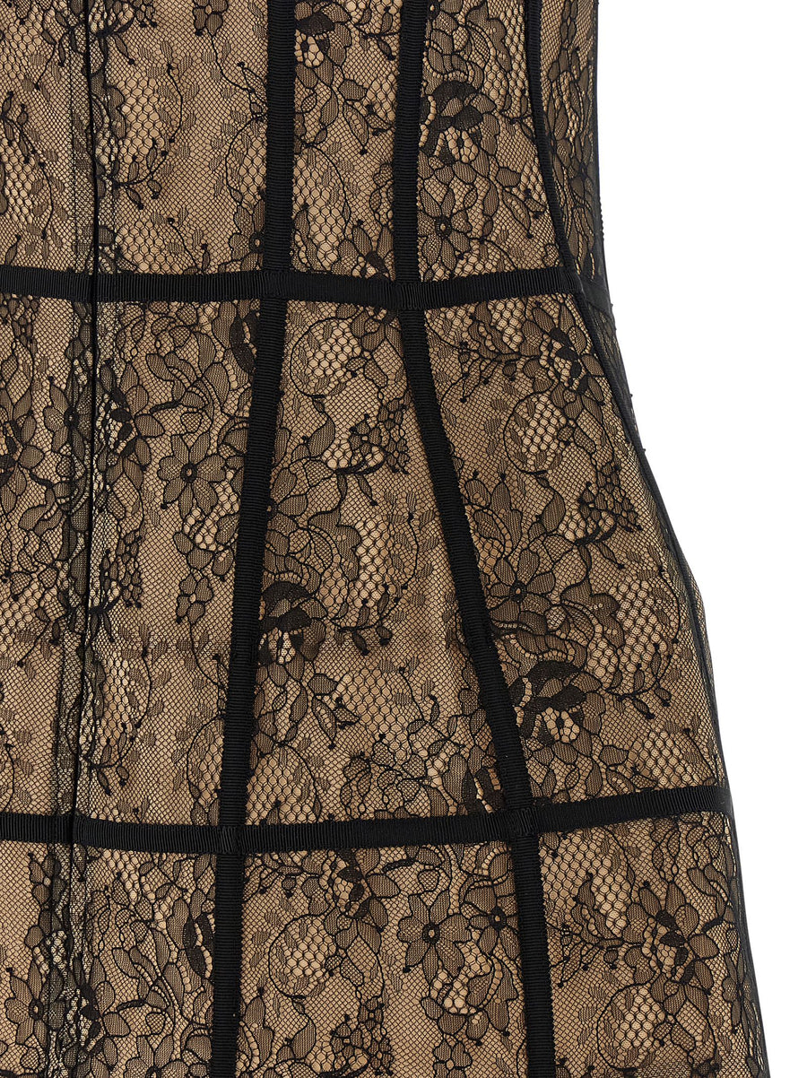Giuseppe Di Morabito Lace Dress Off Shoulder Bustier With Inner Slats For Women Luxury