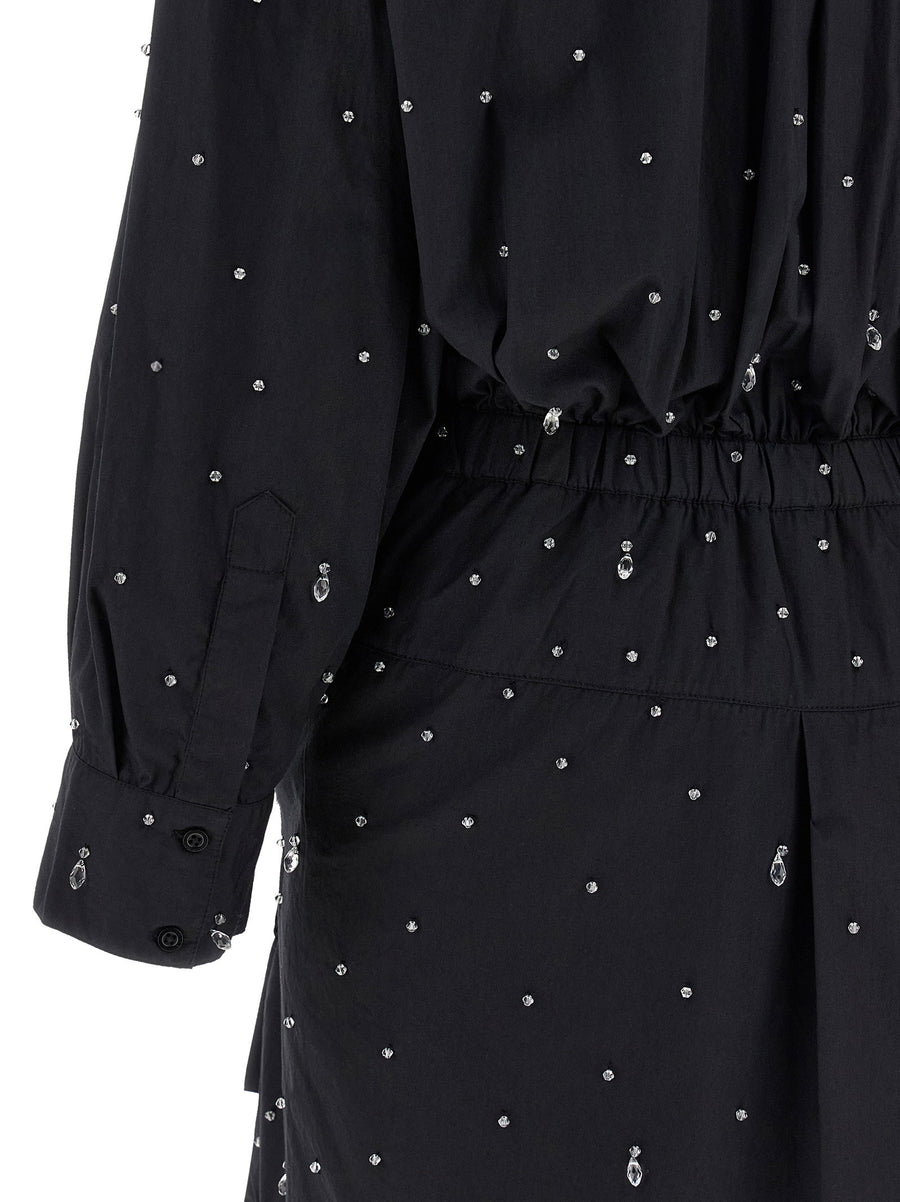 Giuseppe Di Morabito Double Chemisier Dress Crystal Applique Day to Night Luxury Cotton Poplin for Women