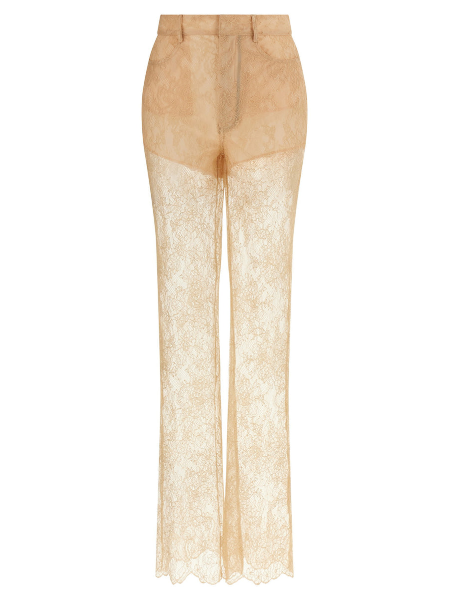 Giuseppe Di Morabito Lace Trousers For Women Luxurious Flared Silhouette Versatile Day To Evening SS26