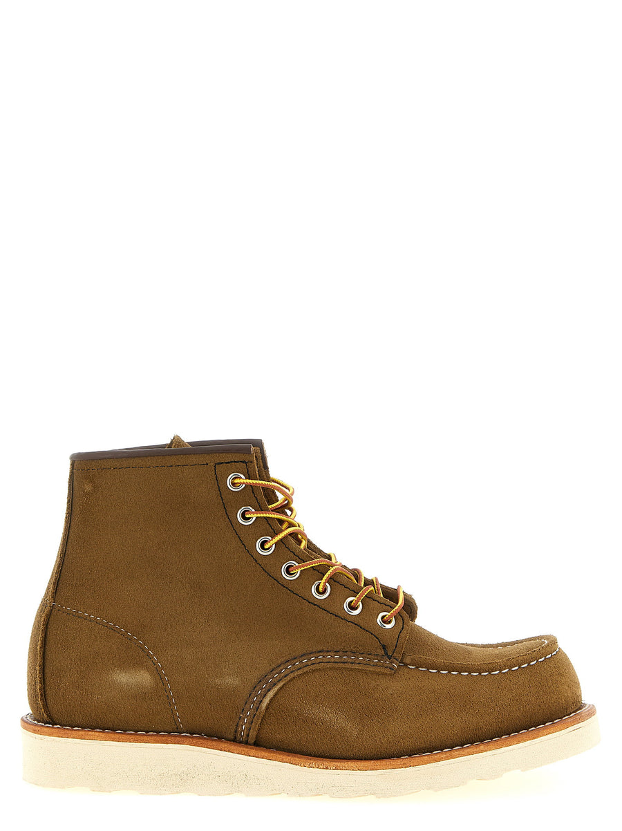 Red Wing Shoes Classic Moc Toe Heritage 8881 Green Leather Unisex Ankle Boots