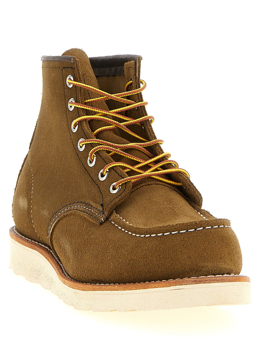 Red Wing Shoes Classic Moc Toe Heritage 8881 Green Leather Unisex Ankle Boots