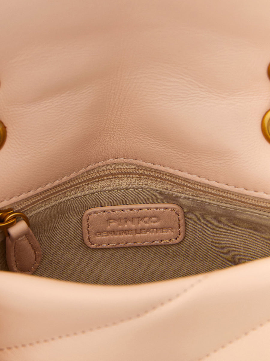 Pinko Love Bag Puff Crossbody Lambskin Quilted With Love Birds Buckle
