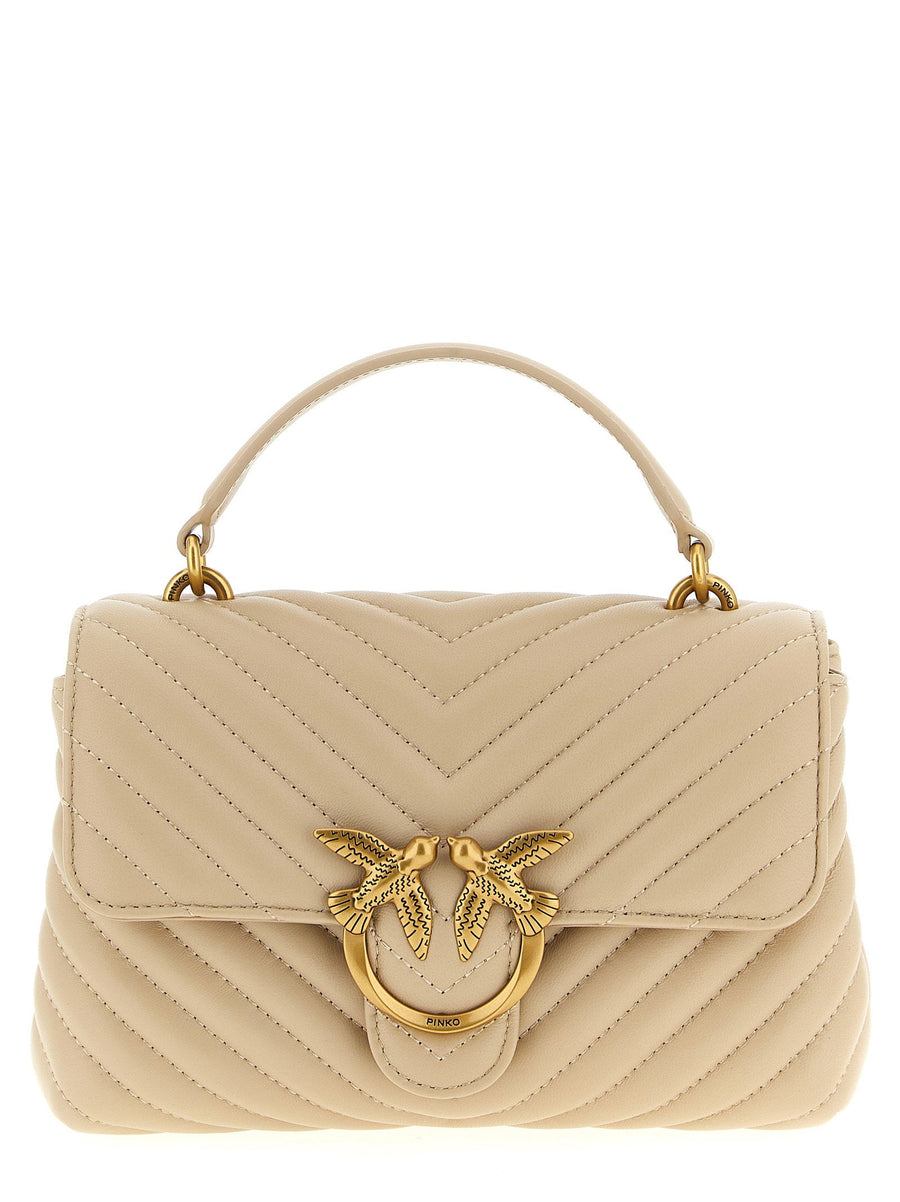 Pinko Lady Love Puff Handbag Beige Quilted Chevron Mini Bag For Women Day To Night Versatility