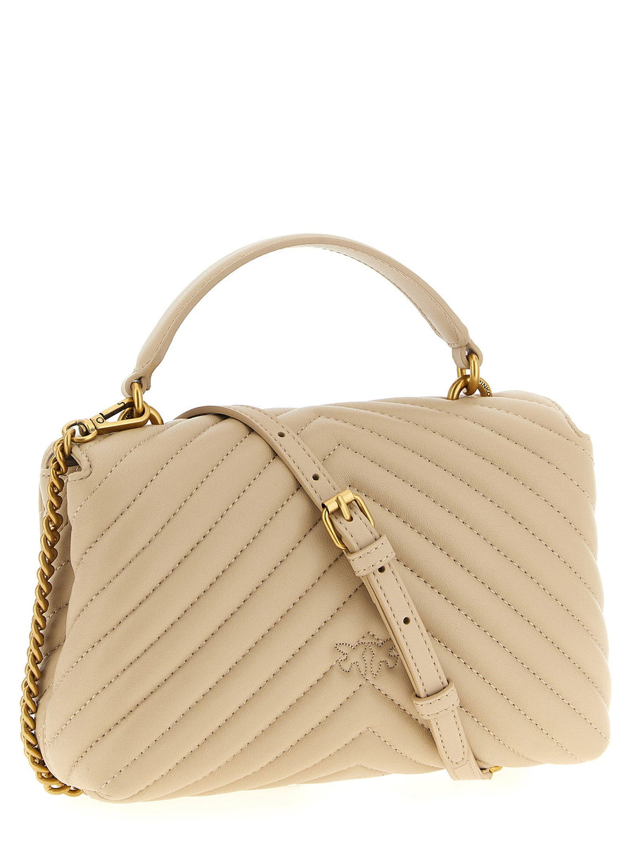 Pinko Lady Love Puff Handbag Beige Quilted Chevron Mini Bag For Women Day To Night Versatility