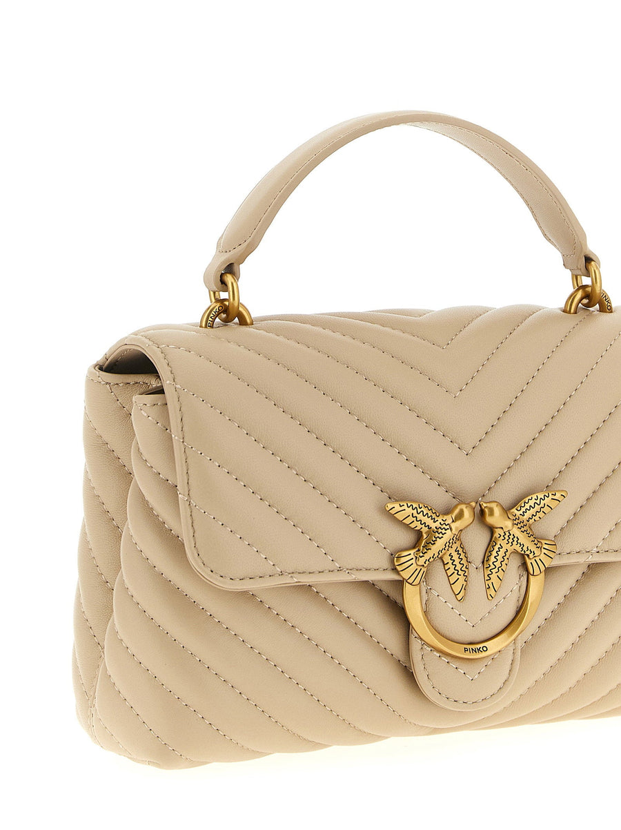 Pinko Lady Love Puff Handbag Beige Quilted Chevron Mini Bag For Women Day To Night Versatility