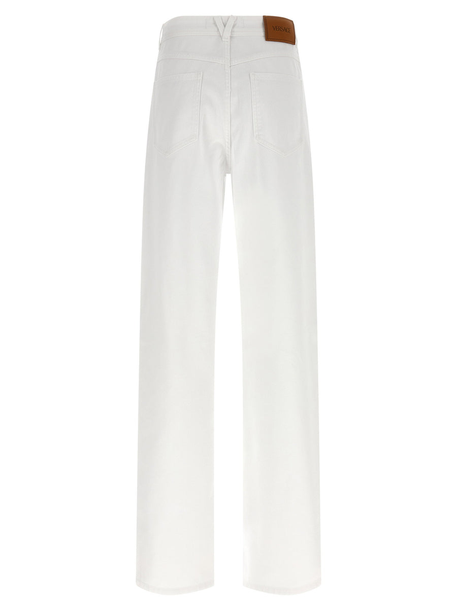 Versace Medusa 95 Jeans for Women Premium White Cotton Denim Luxury Straight Fit