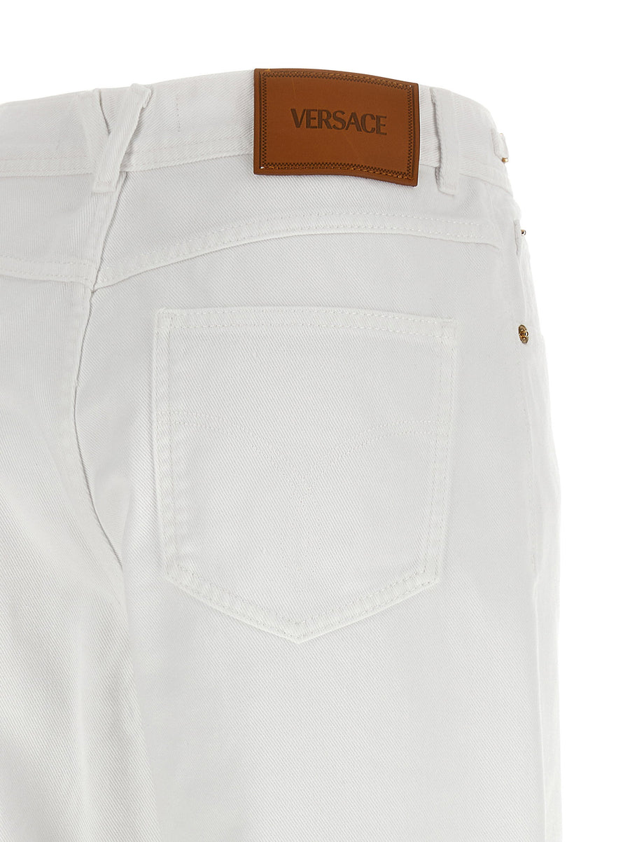 Versace Medusa 95 Jeans for Women Premium White Cotton Denim Luxury Straight Fit