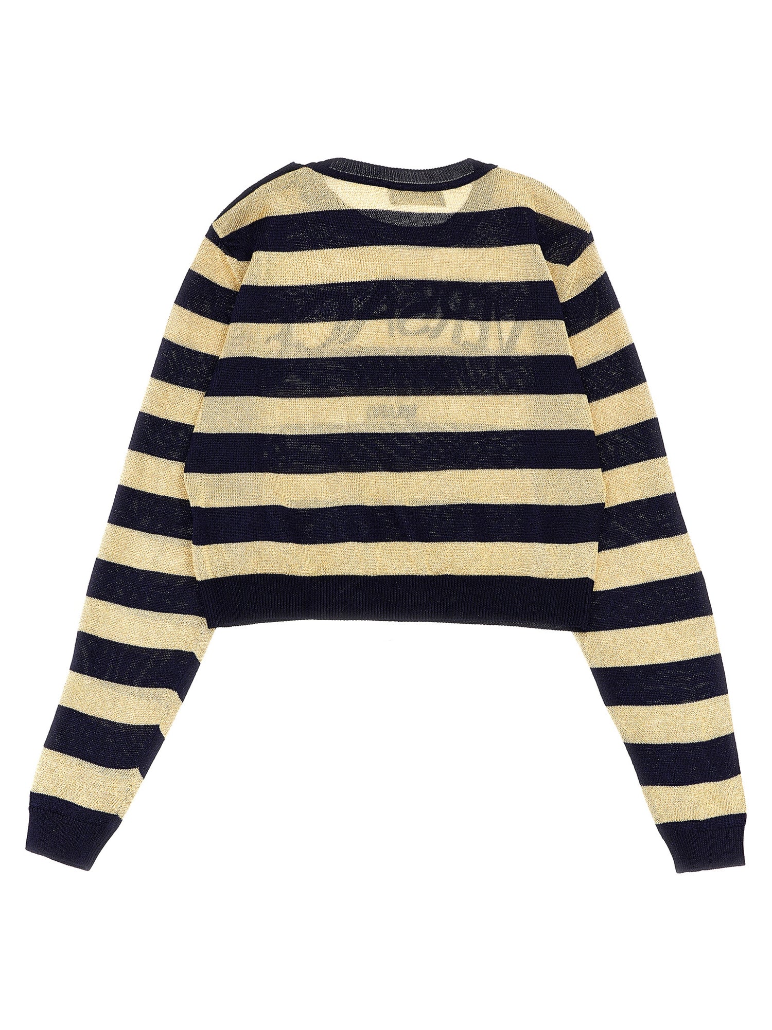 Versace Kids Lurex Striped Sweater With Logo Embroidery