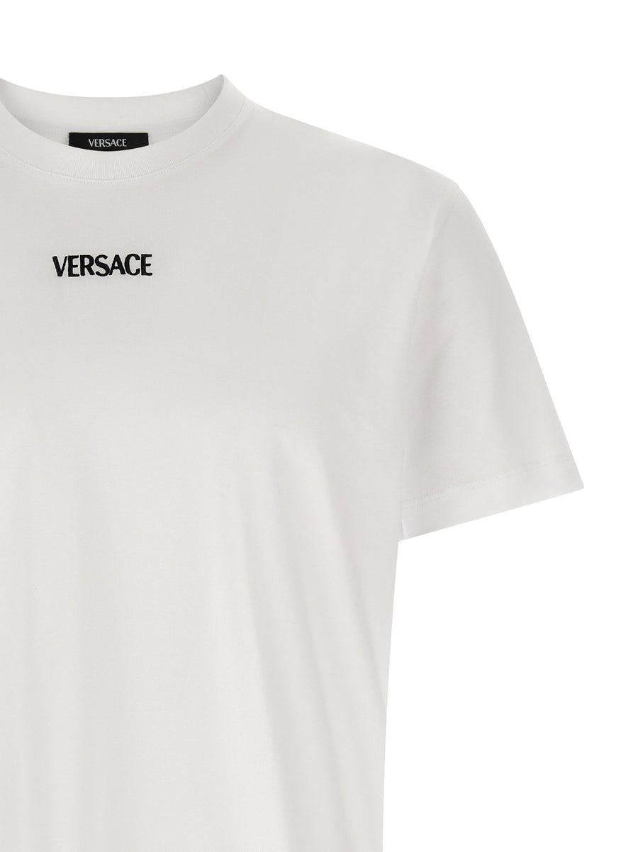 Versace Logo T Shirt For Men Premium 100 Percent Cotton White With Embroidered Front Logo