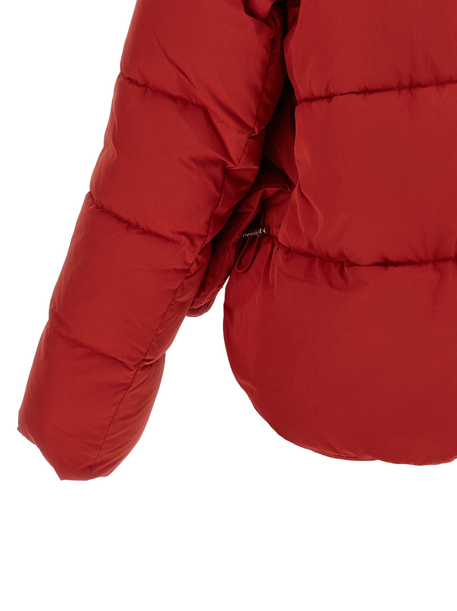 Pinko Red Matt Finish Down Jacket With Relaxed Fit
