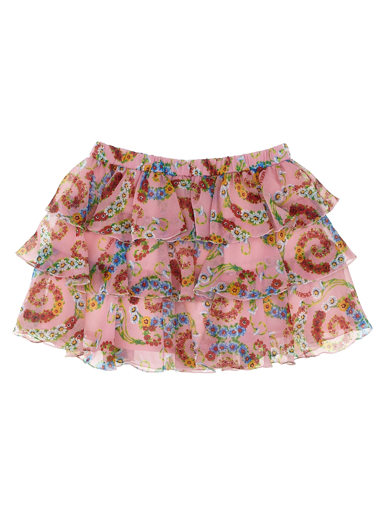 Versace Kids Geo Poly Barocco Flower Skirt