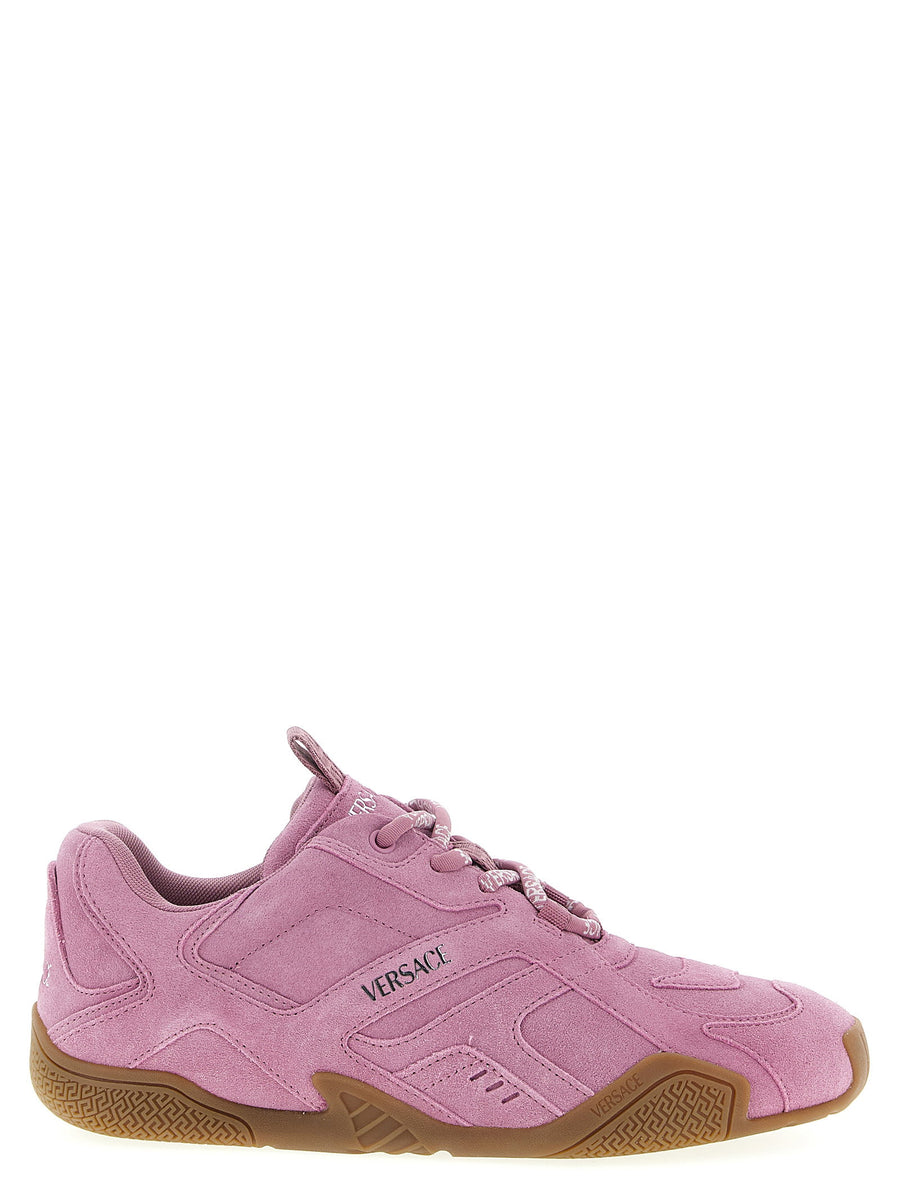 Versace Galaxia Sneakers for Women Luxury Calfskin Pink Greca Sole Statement Versatile