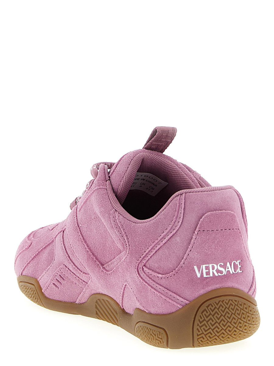 Versace Galaxia Sneakers for Women Luxury Calfskin Pink Greca Sole Statement Versatile
