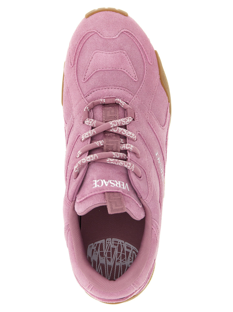 Versace Galaxia Sneakers for Women Luxury Calfskin Pink Greca Sole Statement Versatile
