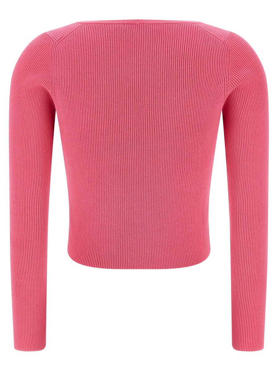 Versace Safety Pin Cardigan For Women Luxury Crop Knit With Removable Metal Pin Detail