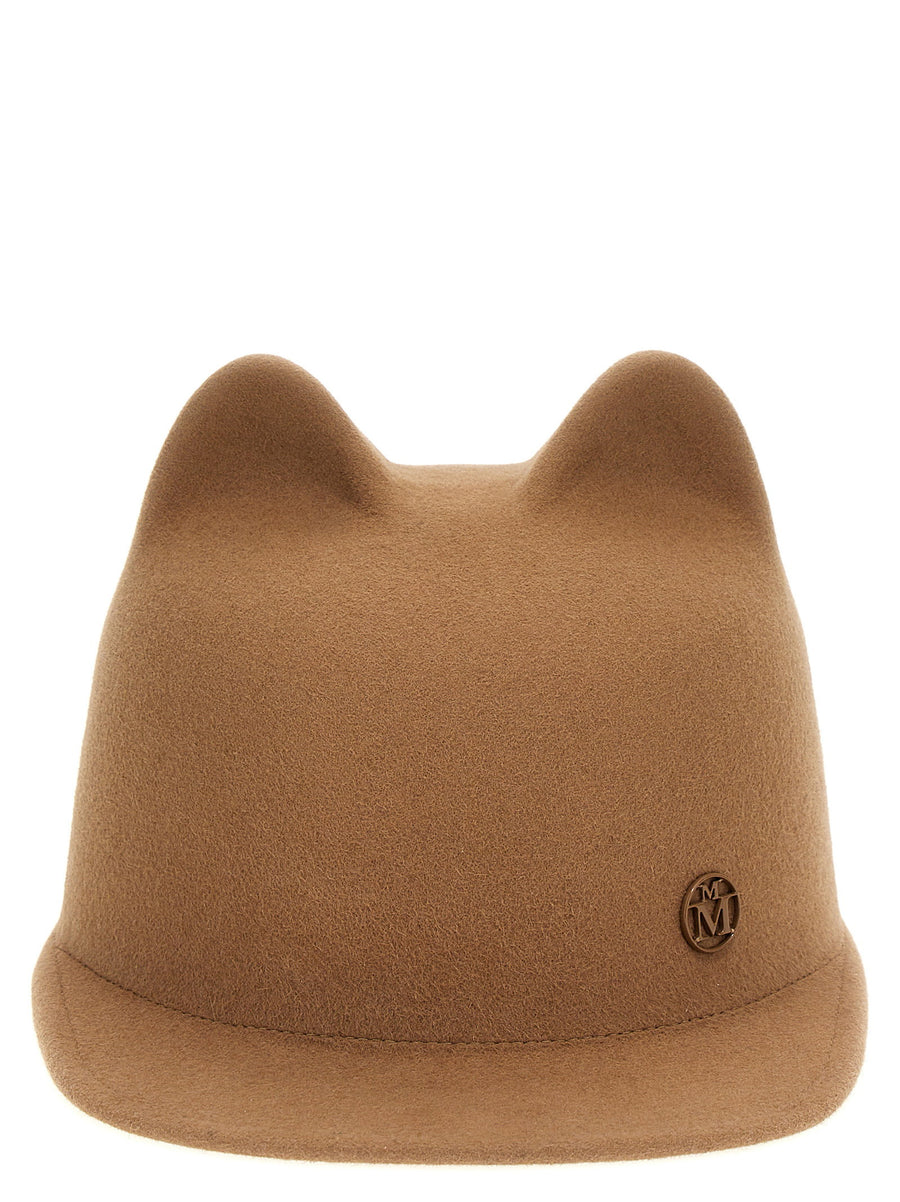 Maison Michel Jamie Hat For Women Luxury Brown Felt With Contoured Ears And Sculpted Silhouette