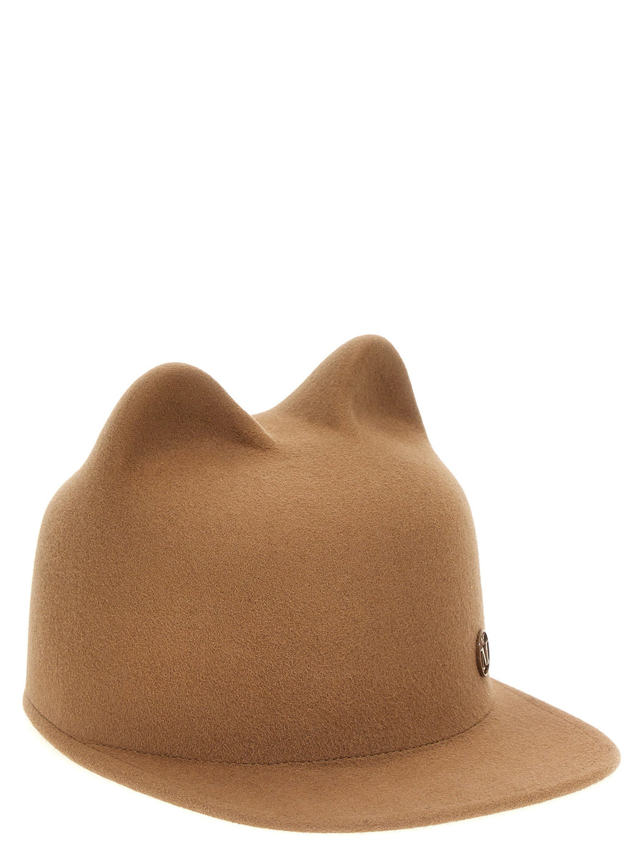 Maison Michel Jamie Hat For Women Luxury Brown Felt With Contoured Ears And Sculpted Silhouette