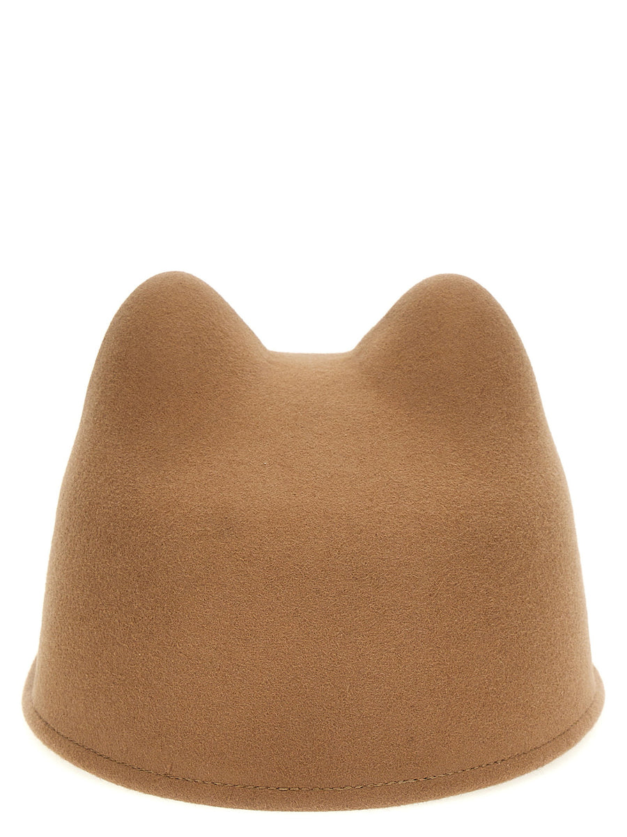 Maison Michel Jamie Hat For Women Luxury Brown Felt With Contoured Ears And Sculpted Silhouette