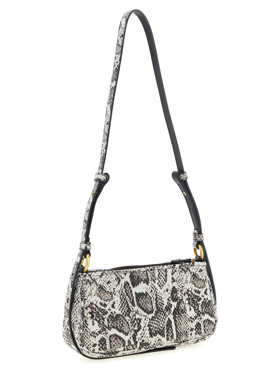 Pinko Love Bag Two Tone Reptile Print Calfskin Shoulder Bag Gray