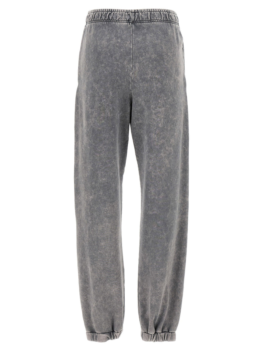 Pinko Pazzo Gauze Cotton Joggers For Women Delave Effect With Front Logo Patch Elastic Waistband Pockets And Cuffs