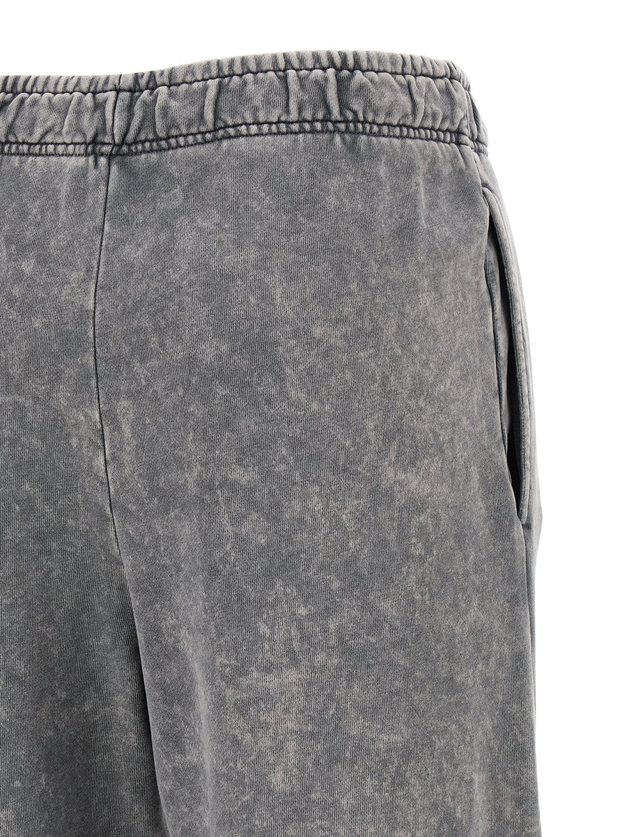Pinko Pazzo Gauze Cotton Joggers For Women Delave Effect With Front Logo Patch Elastic Waistband Pockets And Cuffs