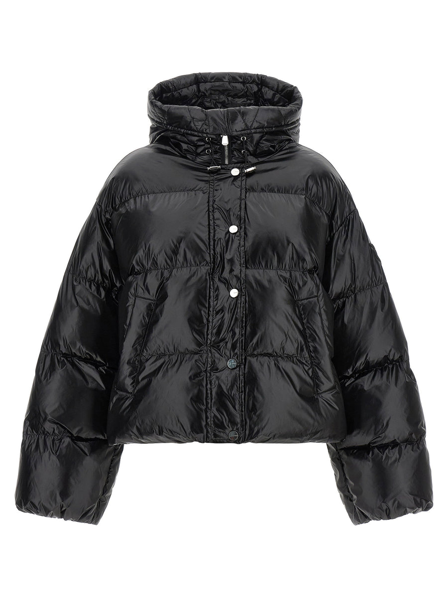 Pinko Impasto Down Jacket For Women Black With Semi Gloss Technical Fabric