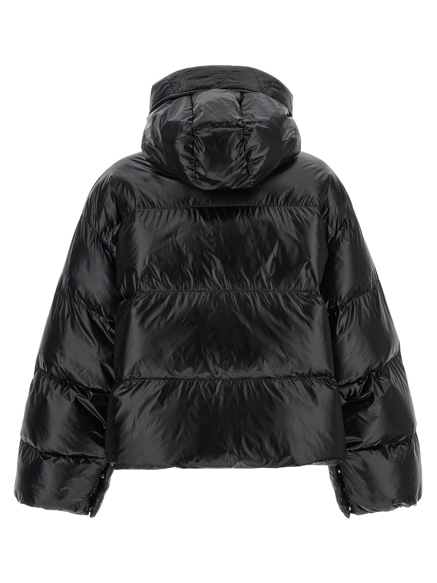 Pinko Impasto Down Jacket For Women Black With Semi Gloss Technical Fabric