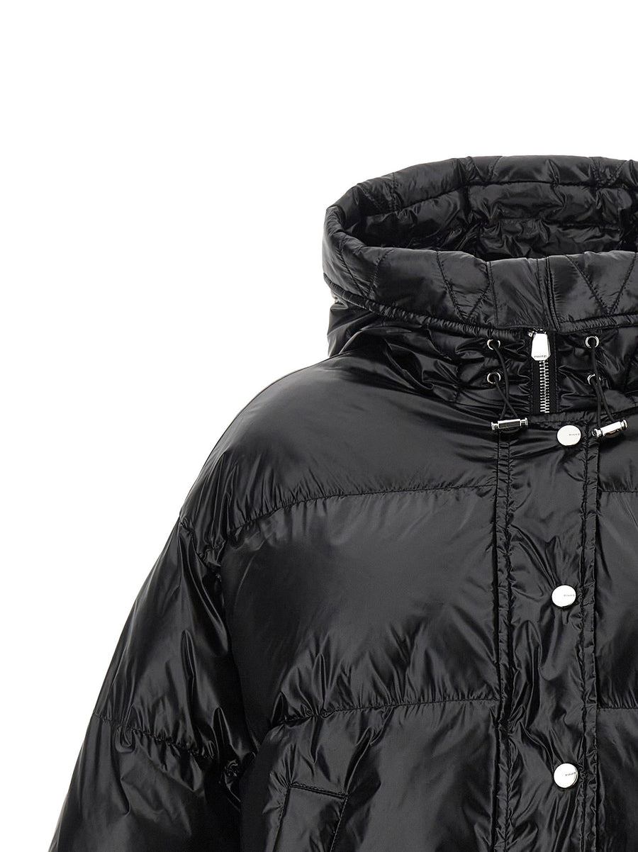 Pinko Impasto Down Jacket For Women Black With Semi Gloss Technical Fabric