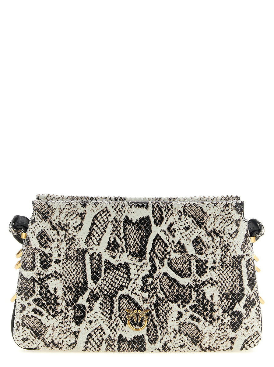 Pinko Mini One Two Three Crossbody Bag Leather With Python Print