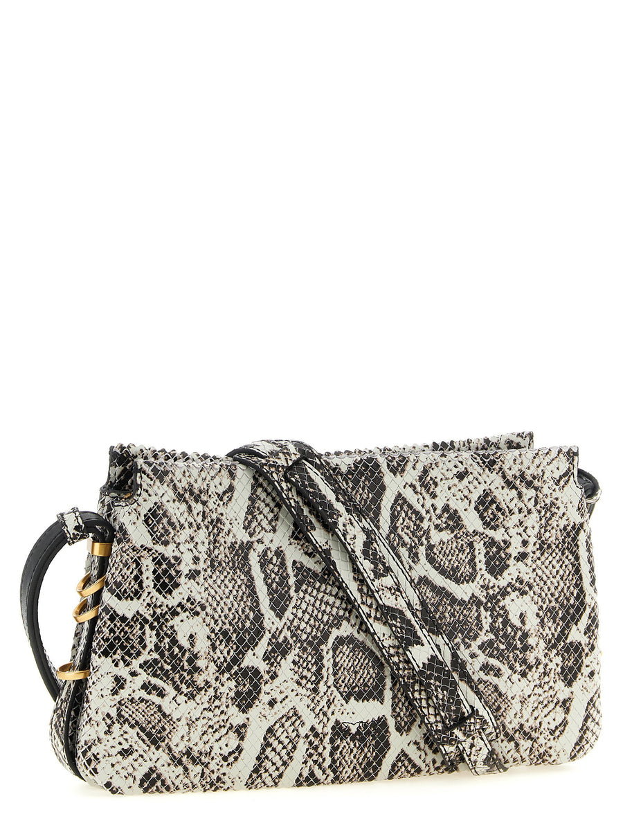 Pinko Mini One Two Three Crossbody Bag Leather With Python Print