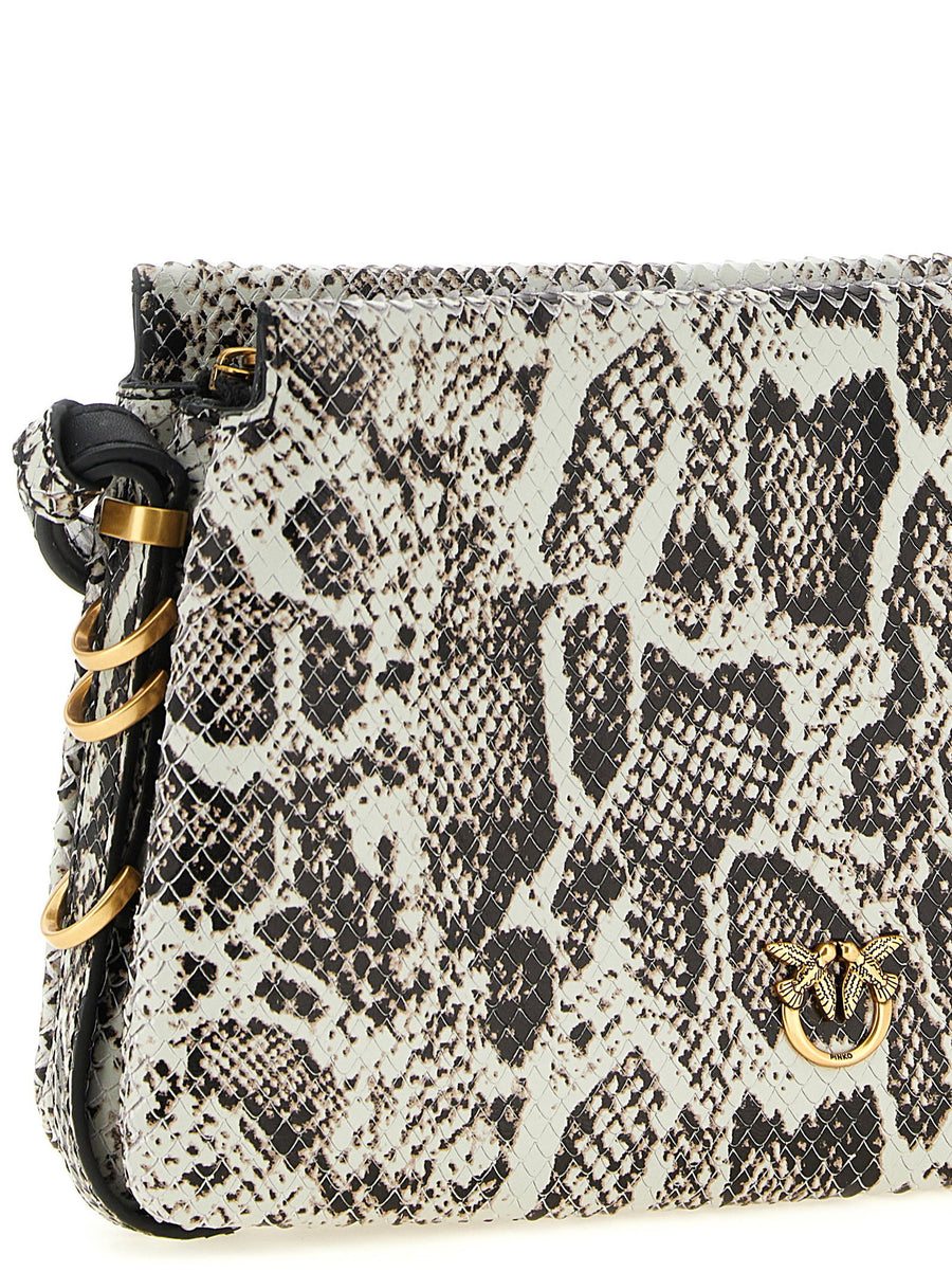 Pinko Mini One Two Three Crossbody Bag Leather With Python Print