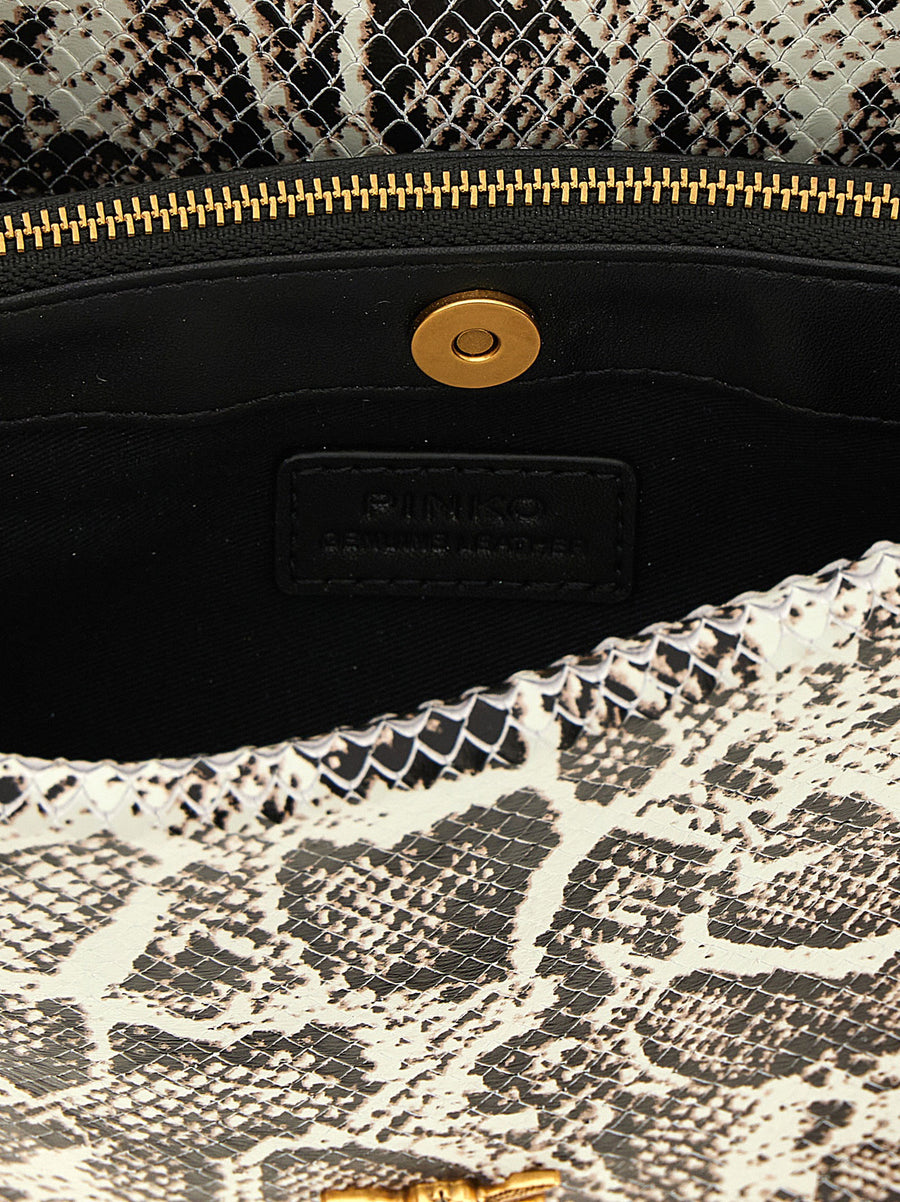 Pinko Mini One Two Three Crossbody Bag Leather With Python Print