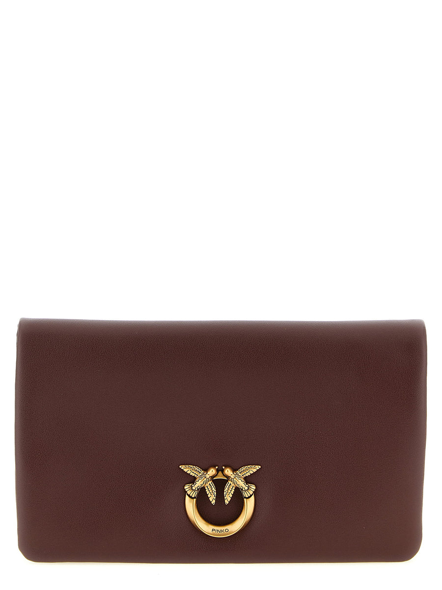 Pinko Love Click Soft Horizontal Mini Clutch Luxury Lamb Leather Evening Bag for Women Day-to-Night Versatility