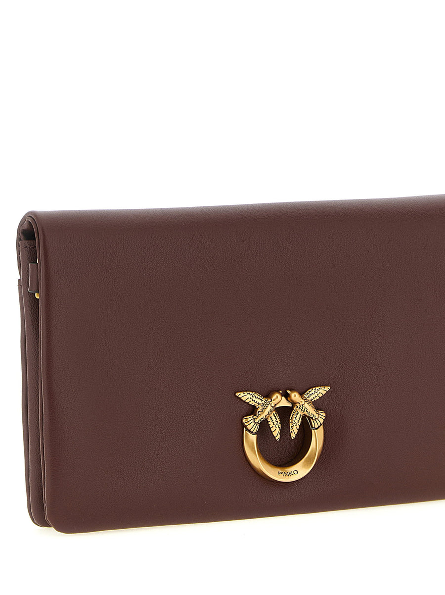Pinko Love Click Soft Horizontal Mini Clutch Luxury Lamb Leather Evening Bag for Women Day-to-Night Versatility