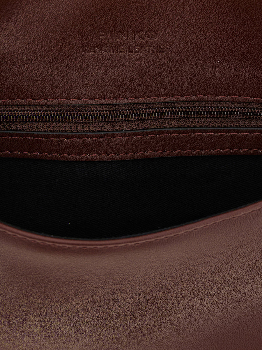 Pinko Love Click Soft Horizontal Mini Clutch Luxury Lamb Leather Evening Bag for Women Day-to-Night Versatility