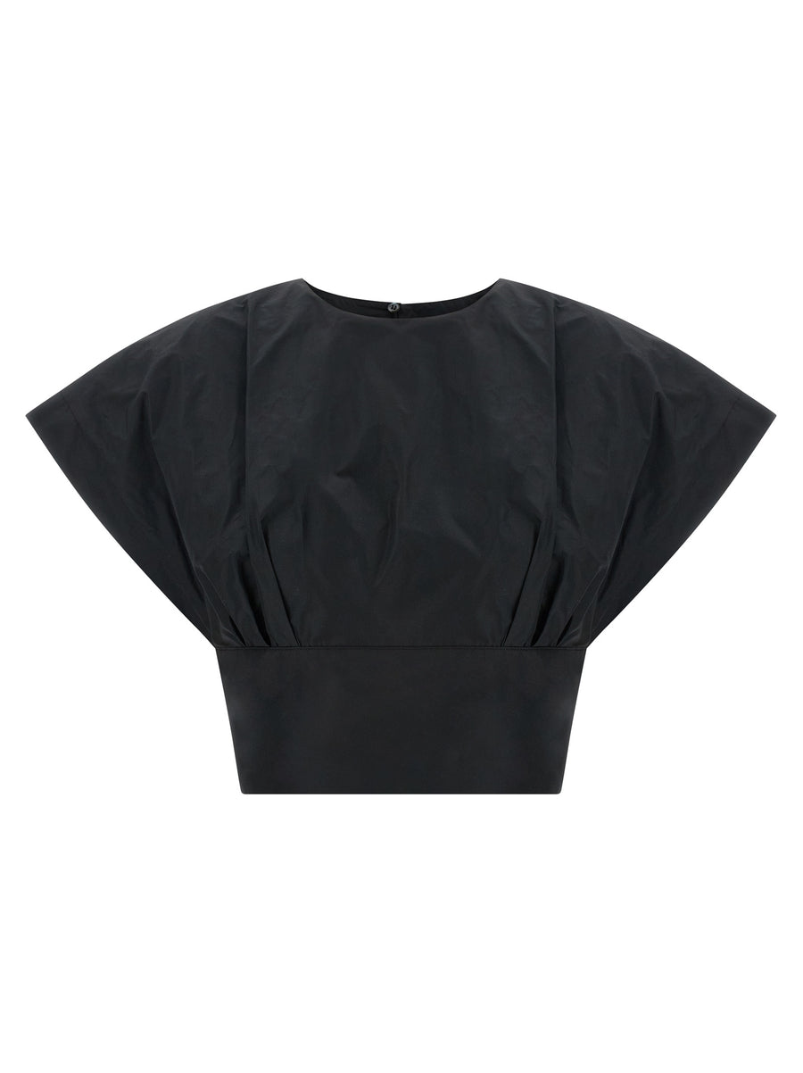 Pinko Asparago Top Cropped Taffeta With Tailored Darts For A Sleek Structured Silhouette For Women