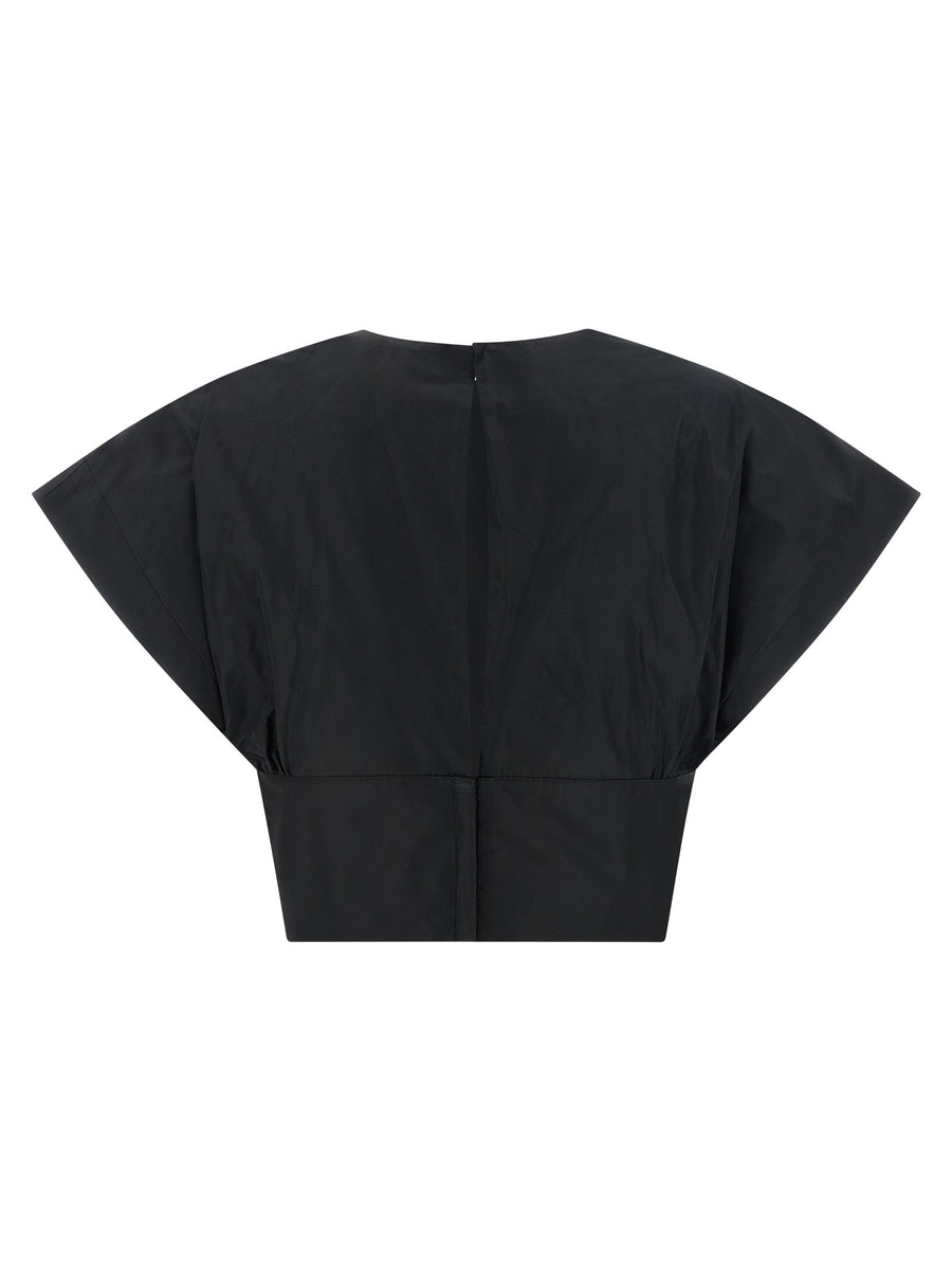 Pinko Asparago Top Cropped Taffeta With Tailored Darts For A Sleek Structured Silhouette For Women