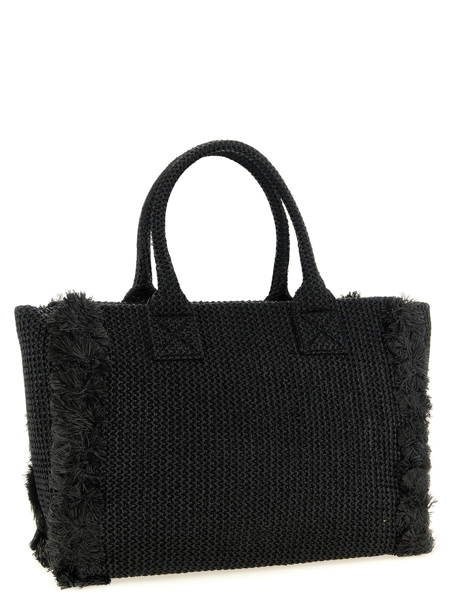 Pinko Beach Large Shopping Bag Handcrafted Raffia Tote With Fringe For Women For Everyday Errands And Beach Days