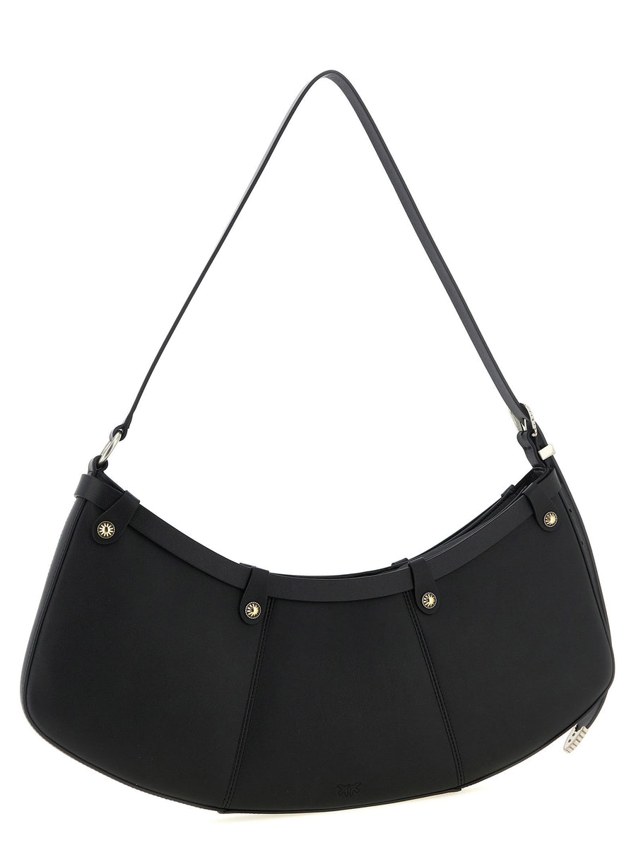 Pinko Pocket Body Large Shoulder Bag for Women Versatile Carryall with Arched Hobo Silhouette