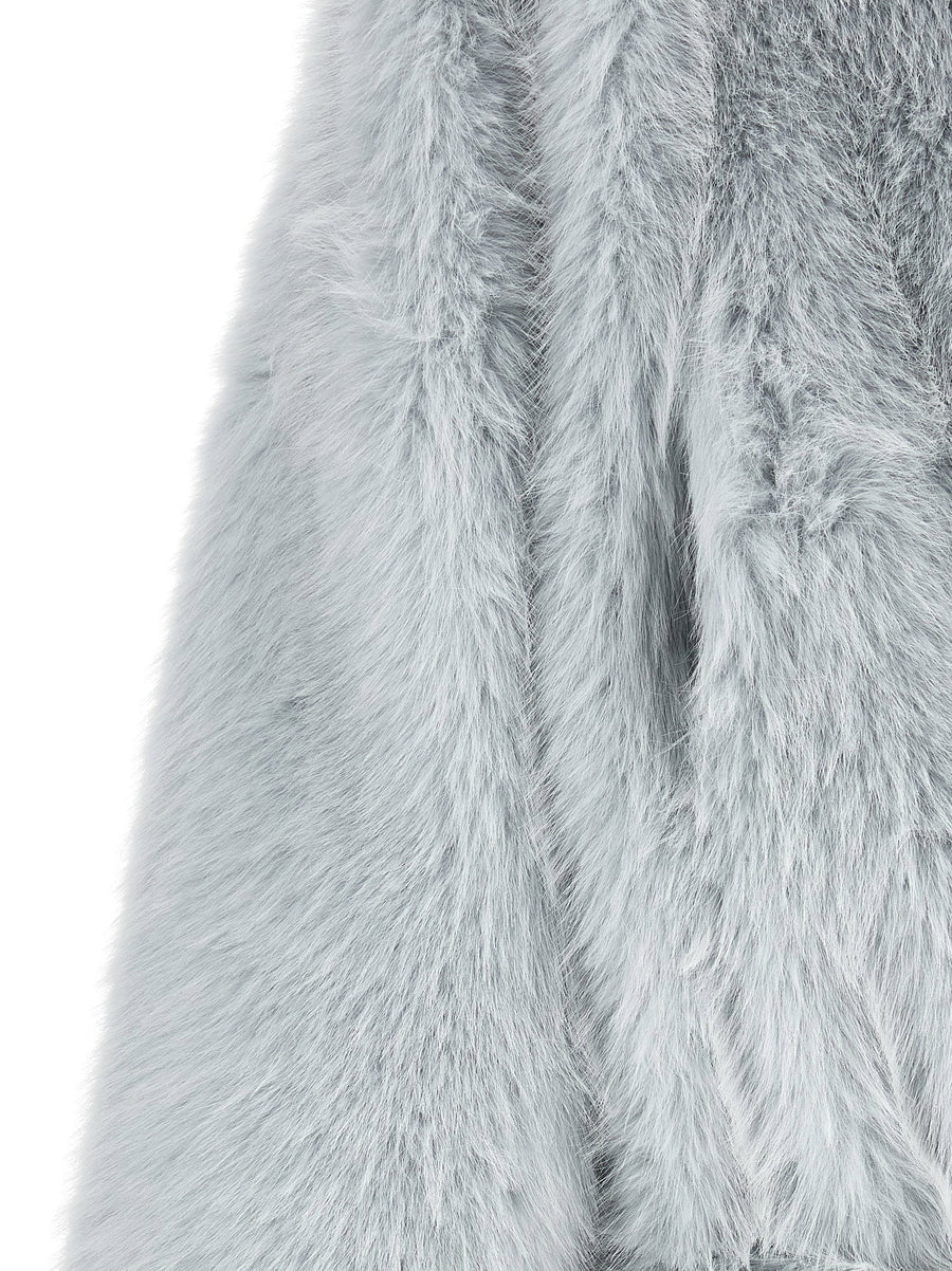 Pinko Light Blue Faux Fur Blouson Coat For Women Winter Ready
