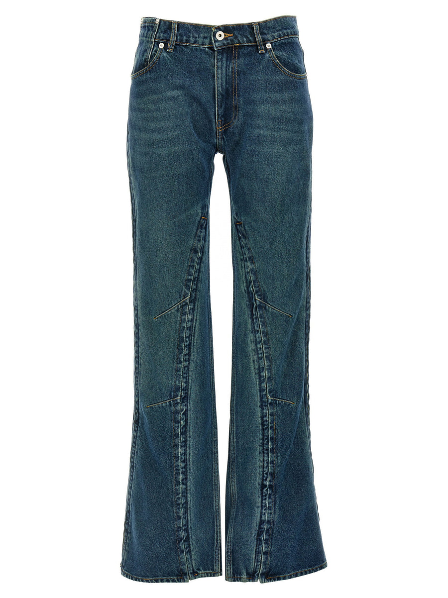 Y/Project Evergreen Hook and Eye Jeans For Women 100% Cotton Slim Fit Denim Signature Detail