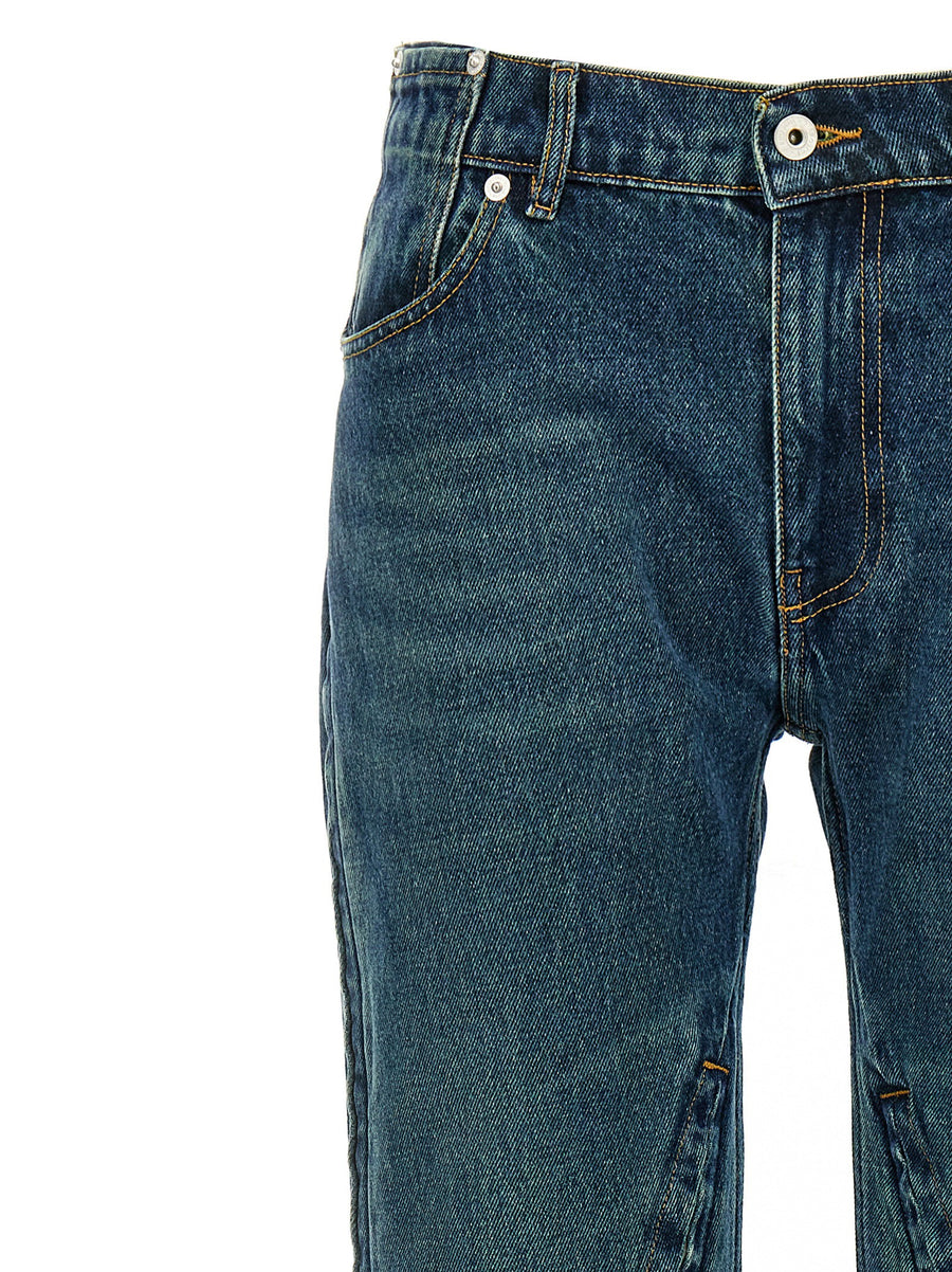 Y/Project Evergreen Hook and Eye Jeans For Women 100% Cotton Slim Fit Denim Signature Detail