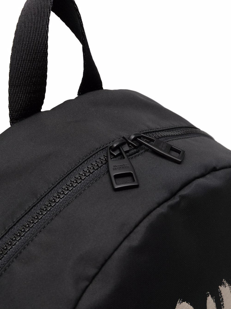 Alexander McQueen Graffiti Metropolitan Backpack Luxury Urban City Bag For Men Compact Silhouette With Graffiti Print