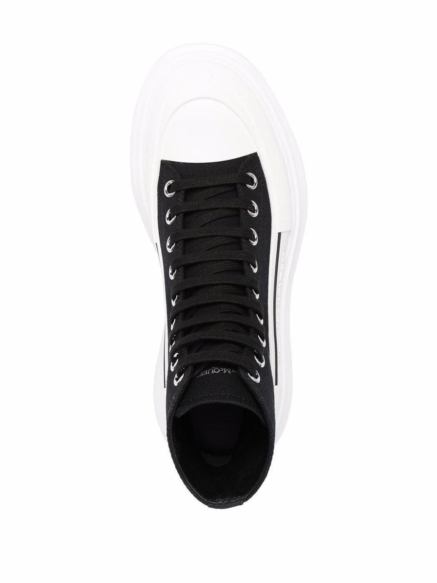 Alexander McQueen Tread Slick Boots For Women With Lace Up Ankle Silhouette And Bold Platform Rubber Sole