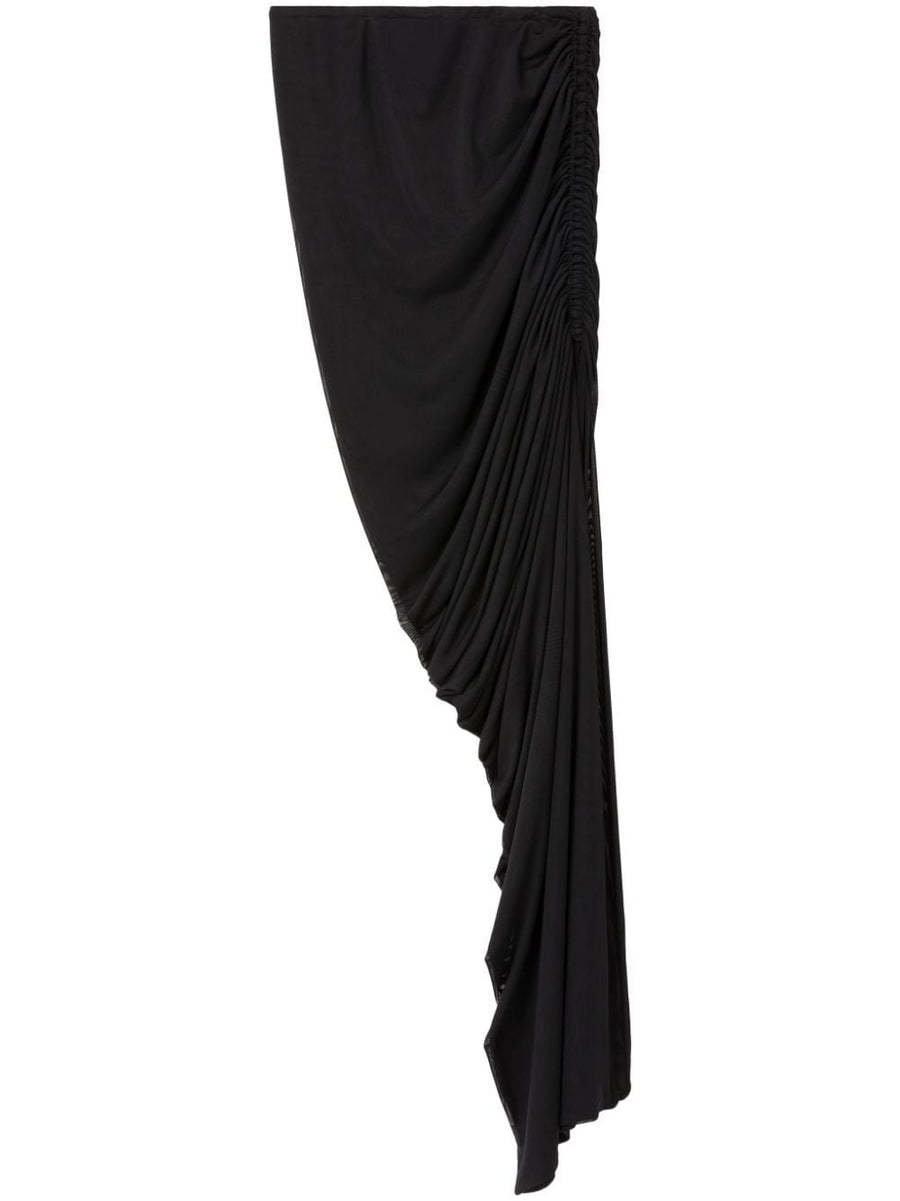 Az Factory By Ester Manas Side Slit Long Skirt High Waist Ruched Silhouette For Women Luxury Black